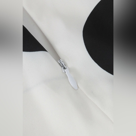 Polka Dot Fringe Skirt - Black and White - Picture 3 of 4